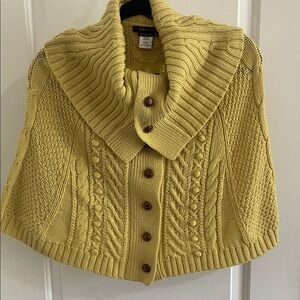 BCBGMaxAzria Yellow Cable Knit cropped Poncho